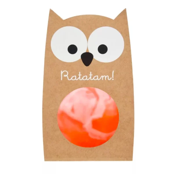 Ratatam Balle rebondissante marbrée hibou 57 mm – Orange.