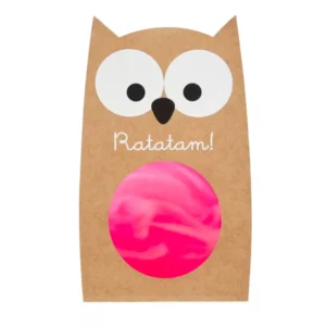 Ratatam Balle rebondissante marbrée hibou 57 mm – Rose.
