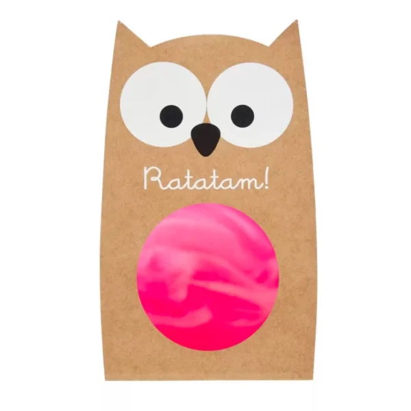 Ratatam Balle rebondissante marbrée hibou 57 mm – Rose.