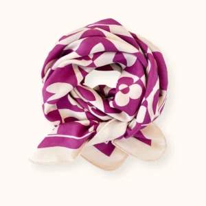 Apaches Collections – Big Foulard Palika « Damier » Fuchsia.