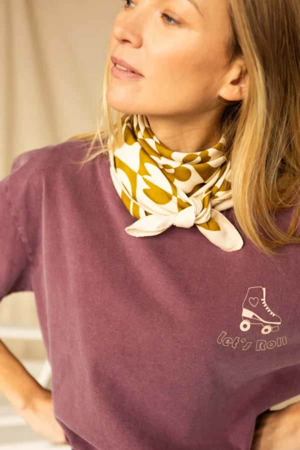 Apaches Collections – Big Foulard Palika « Damier » Tobacco. - Image 3
