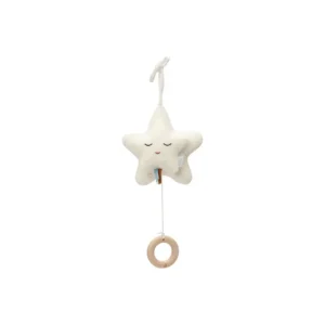 Peluche musicale star ivoire.