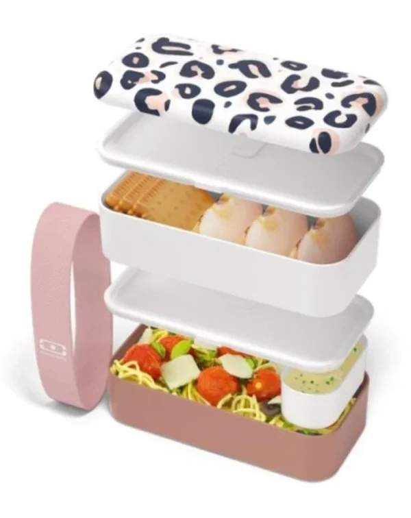 La Lunchbox Bento Original Graphic pink Leopard Monbento. - Image 2