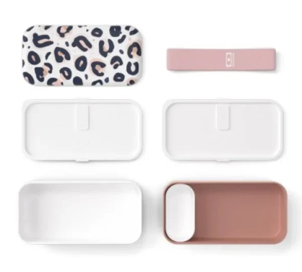 La Lunchbox Bento Original Graphic pink Leopard Monbento. - Image 3