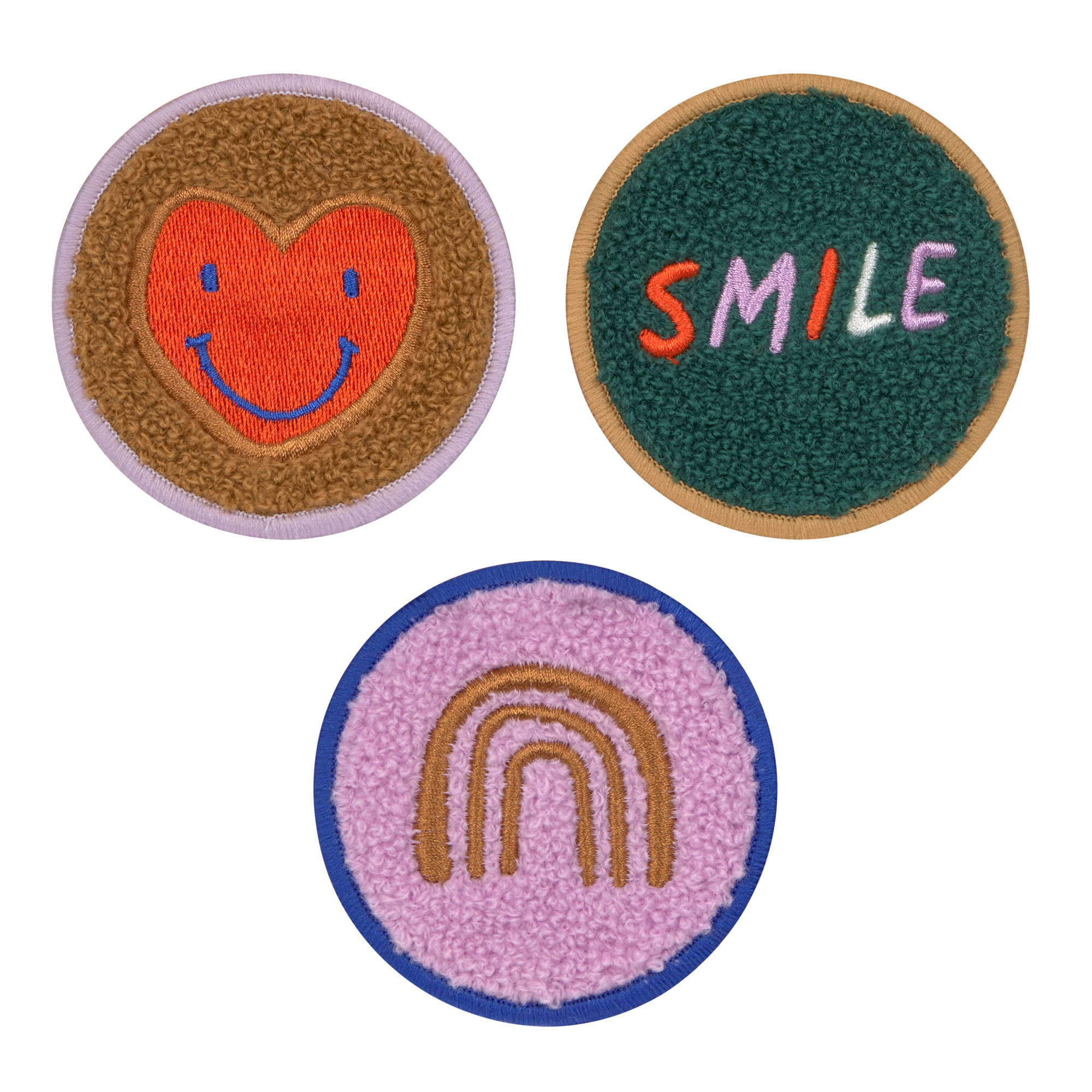 Set de 3 Patchs – Little Gang, Sourire Cœur.