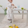 Tablier manches longues enfants - Happy Fruits, bleu clair. - Image 3