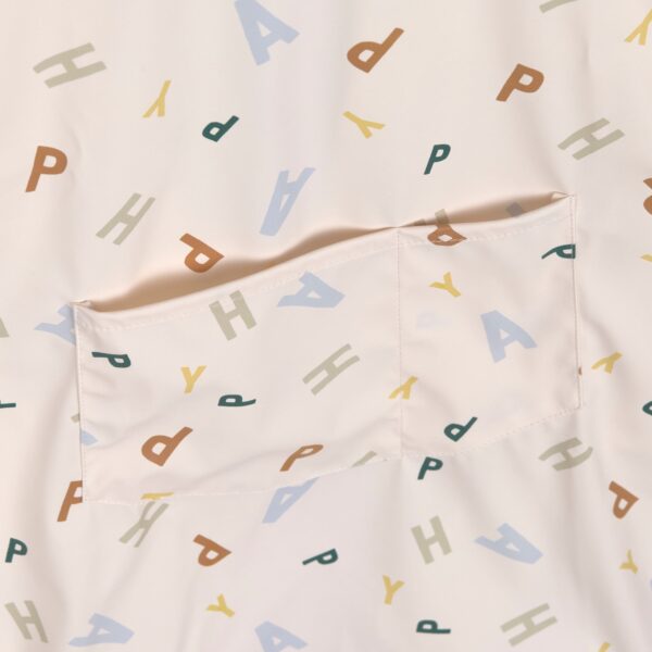 Tablier manches longues enfants - Happy Fruits, bleu clair. - Image 4