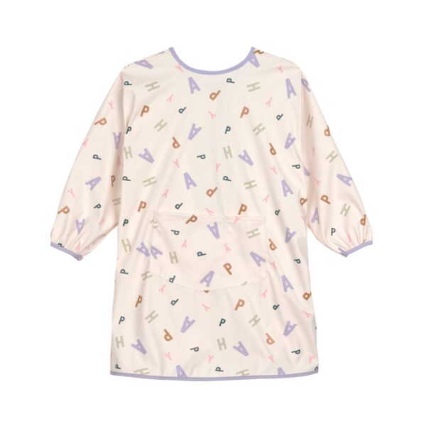 Tablier manches longues enfants - Happy Fruits, pastel lilas.