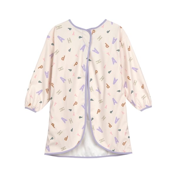 Tablier manches longues enfants - Happy Fruits, pastel lilas. - Image 2