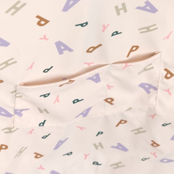 Tablier manches longues enfants - Happy Fruits, pastel lilas. - Image 3