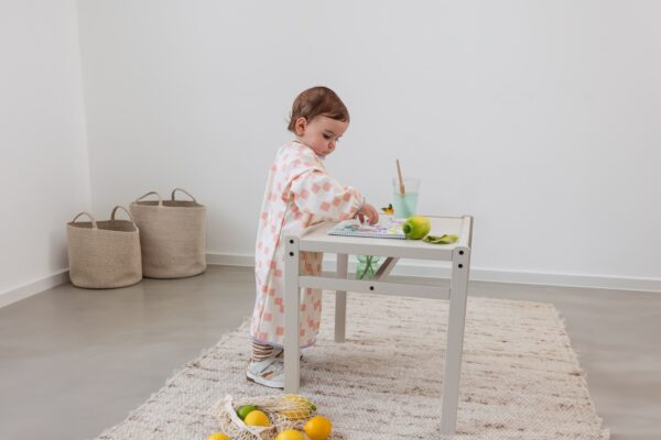 Tablier manches longues enfants - Happy Fruits, pêche. - Image 3
