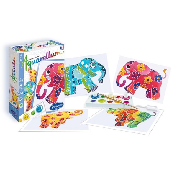 Aquarellum Mini Eléphants. - Image 2