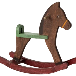 Maileg Cheval à bascule, Souris – Marron « dark brown ».