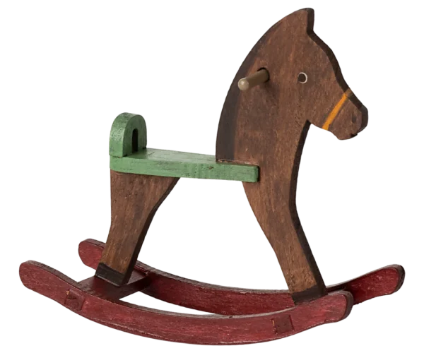 Maileg Cheval à bascule, Souris - Marron "dark brown".