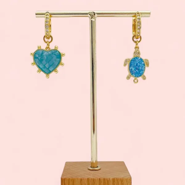 Boucles Créoles Dalia Bleu. - Image 2