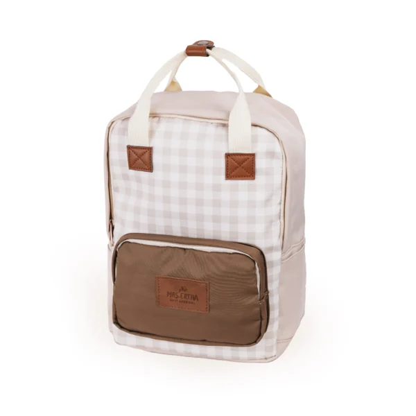 Sac à dos / Cartable Vichy (taille L).
