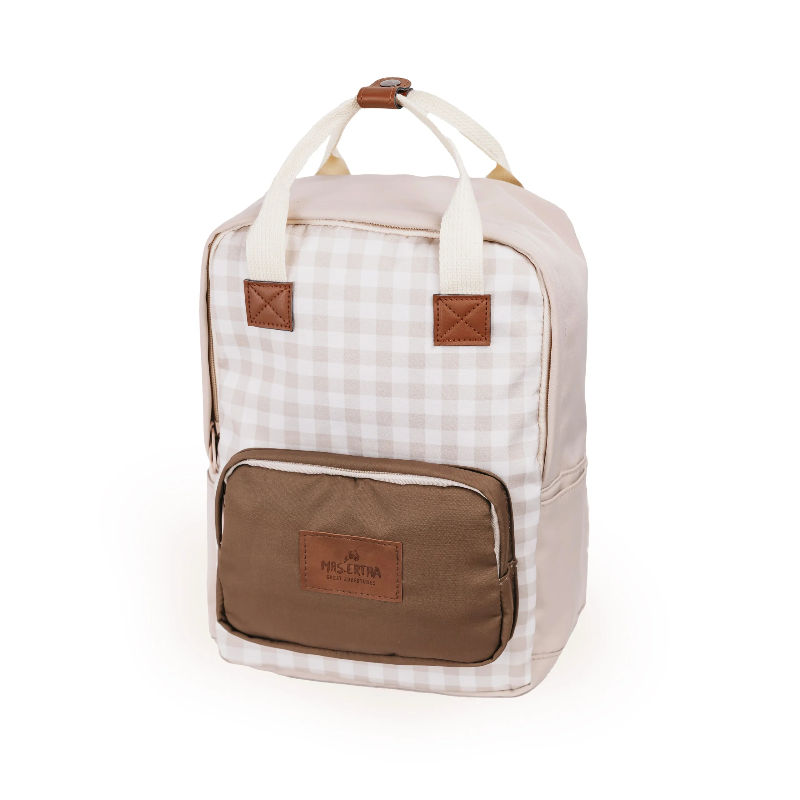 Sac à dos / Cartable Vichy (taille L).