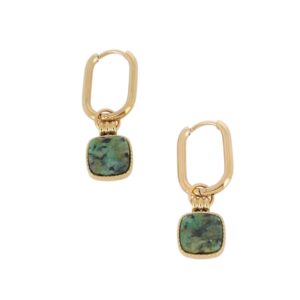 Boucles d’oreilles pierre naturellle Turquoise Africaine.