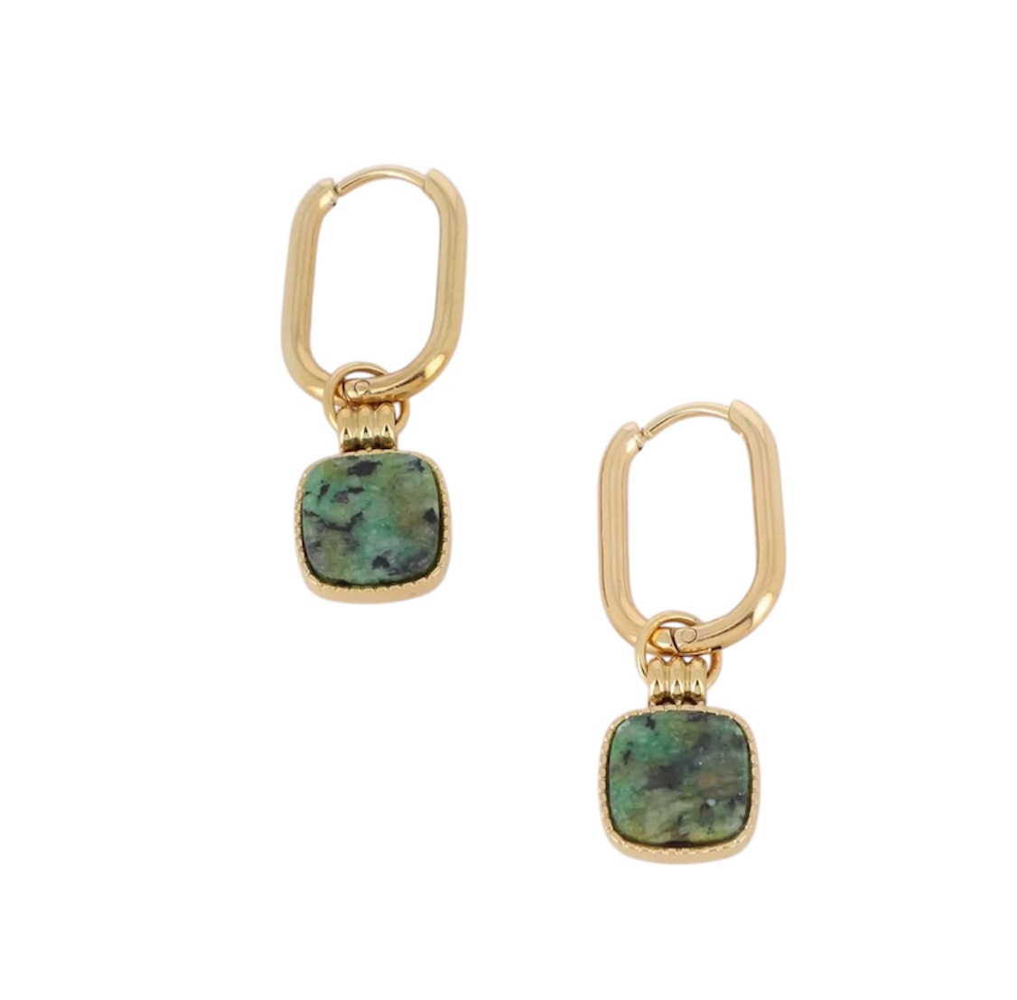 Boucles d’oreilles pierre naturellle Turquoise Africaine.
