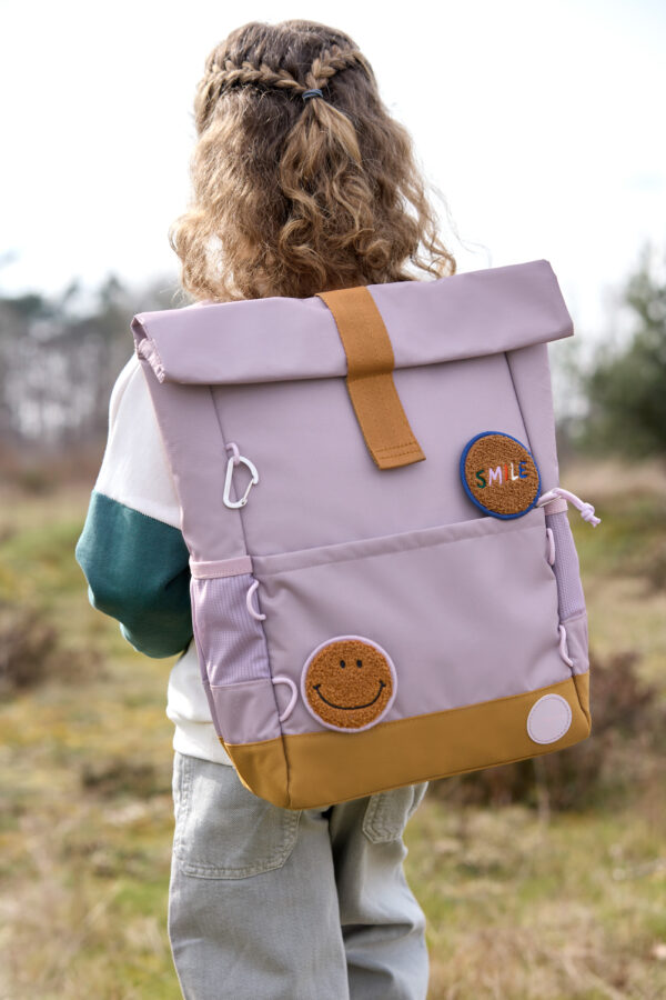 Sac à dos (Cartable) Rolltop Little Gang, Lilas. - Image 2
