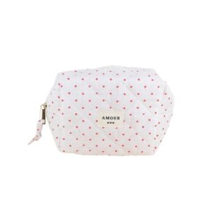 Trousse (petite) AMOUR et 3 coeurs – Coeur blanc.