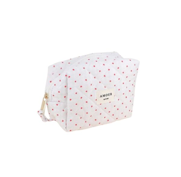 Trousse (petite) AMOUR et 3 coeurs – Coeur blanc. - Image 2