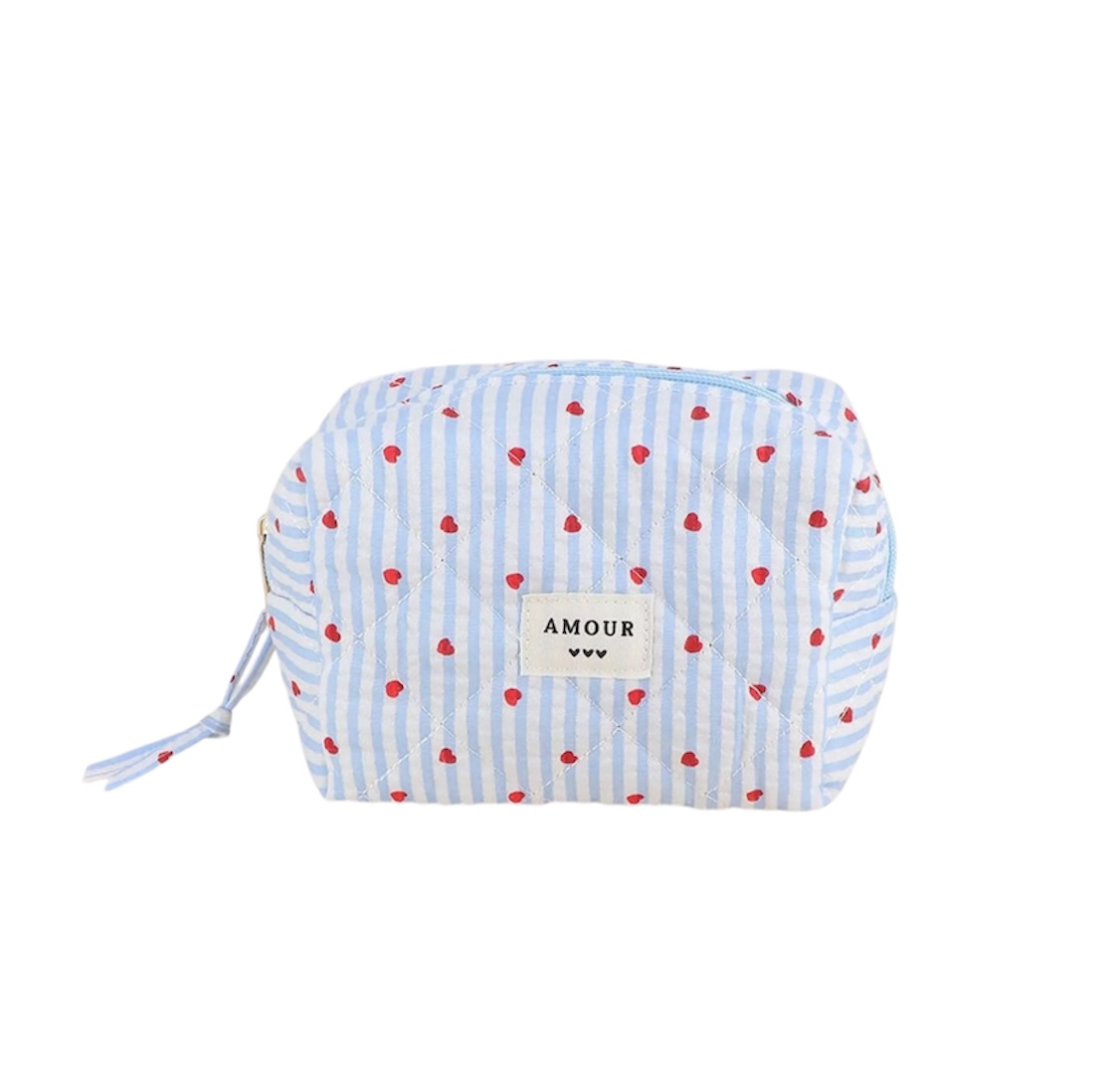 Petite Trousse AMOUR et 3 coeurs – Coeur bleu.