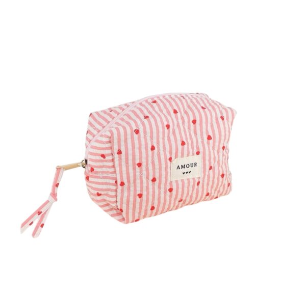 Petite Trousse AMOUR et 3 coeurs – Coeur rouge. - Image 2