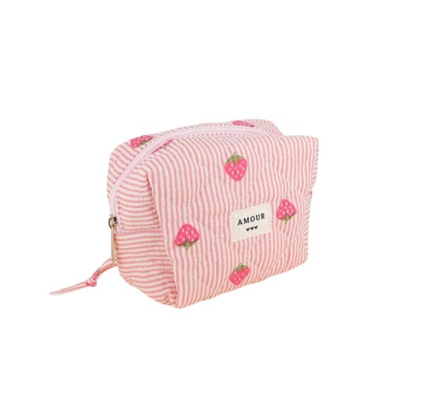 Trousse (petite)  AMOUR et 3 coeurs – Fraises. - Image 2