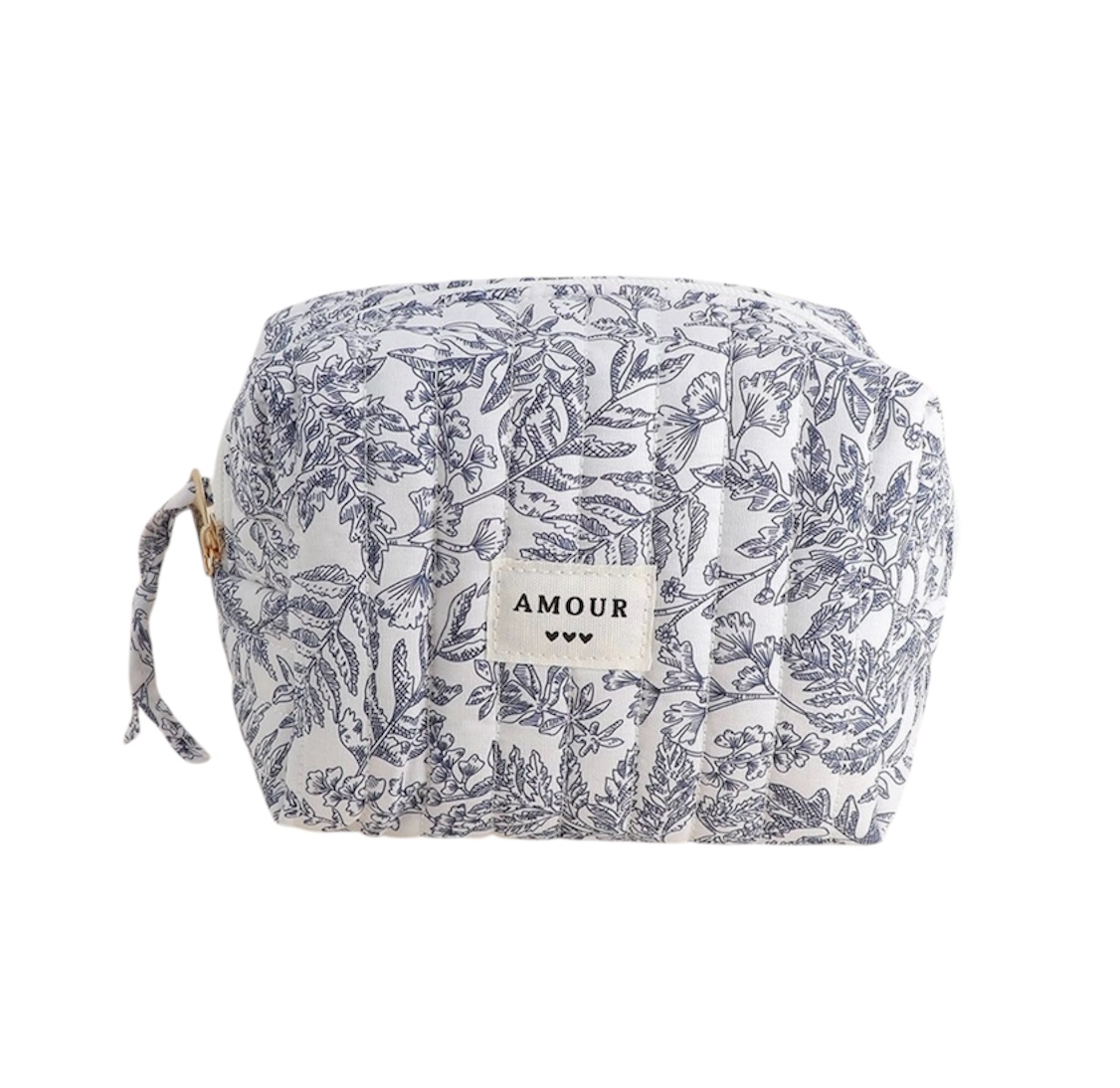 Petite Trousse AMOUR et 3 coeurs – Jouy bleu.