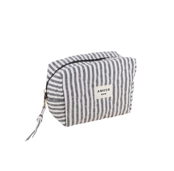 Trousse (petite) AMOUR et 3 coeurs – Noir. - Image 2