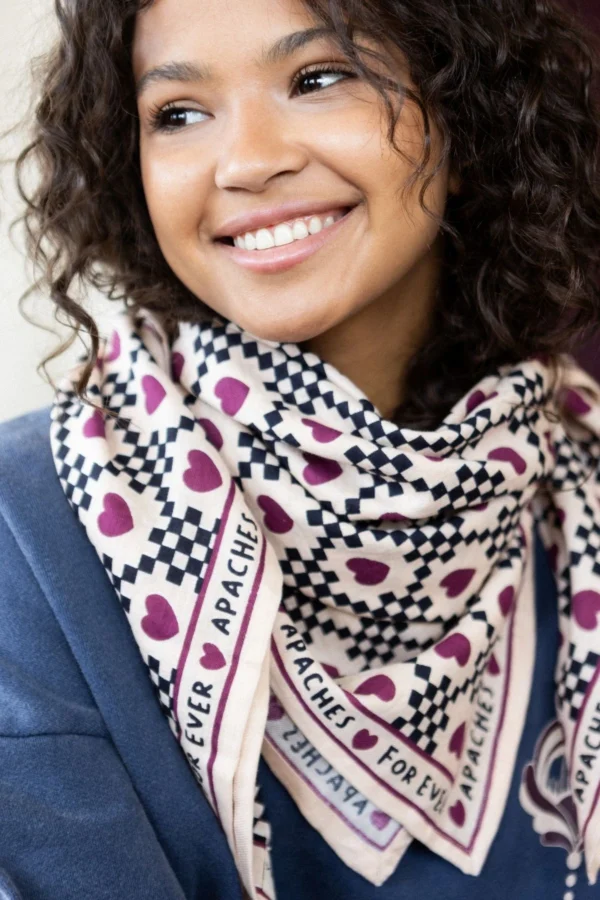 Apaches Collections – Big Foulard Latika « Amor » Macadamia. - Image 2