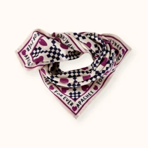 Apaches Collections – Small Foulard Manika « Amor » Macadamia.
