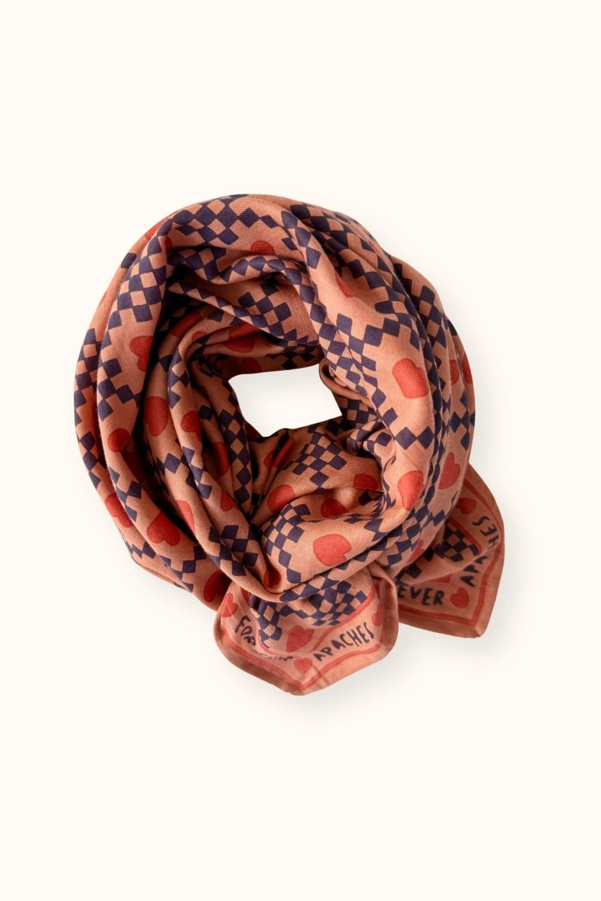 Apaches Collections – Big Foulard Latika « Amor » Rust.