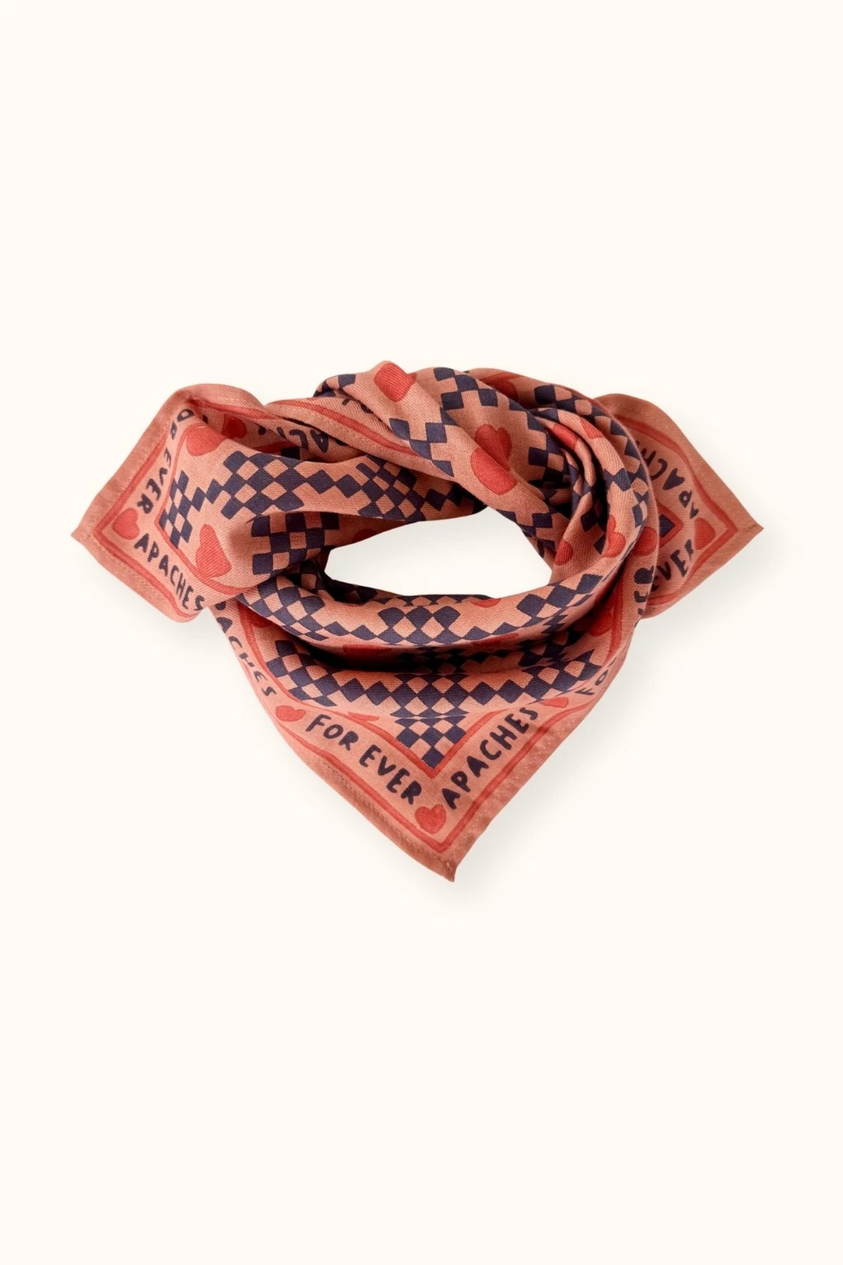 Apaches Collections – Small Foulard Manika « Amor » Rust.