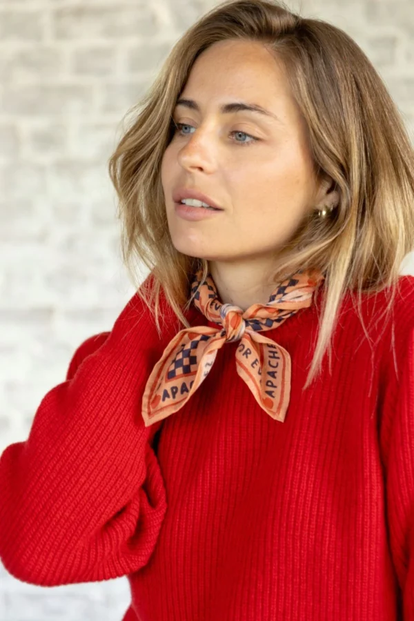 Apaches Collections – Small Foulard Manika « Amor » Rust. - Image 3