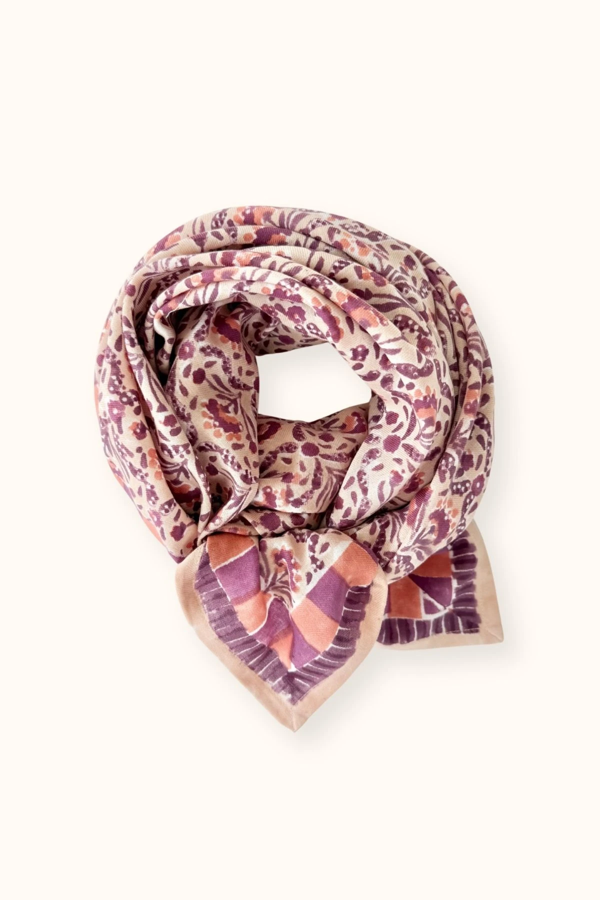 Apaches Collections – Big Foulard Latika « Cactus » Macadamia.