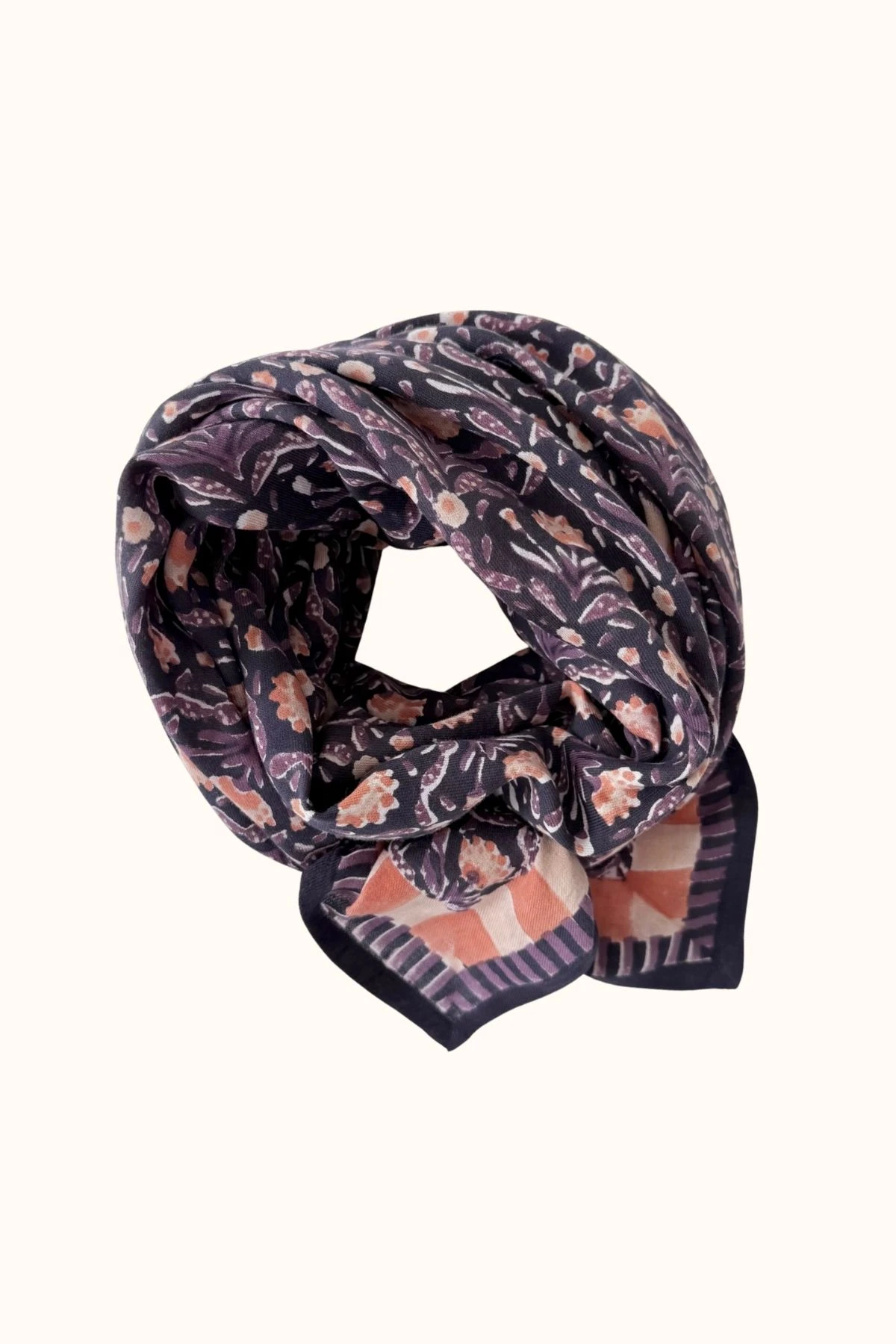 Apaches Collections – Big Foulard Latika « Cactus » Navy.