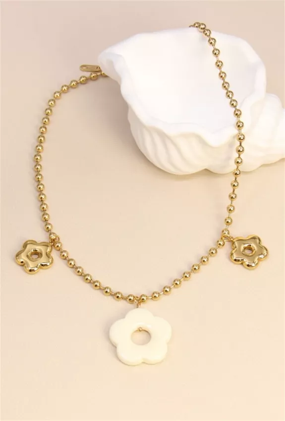 Collier Fleur Blanche.