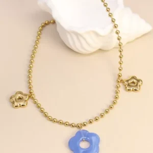 Collier Fleur Bleu.