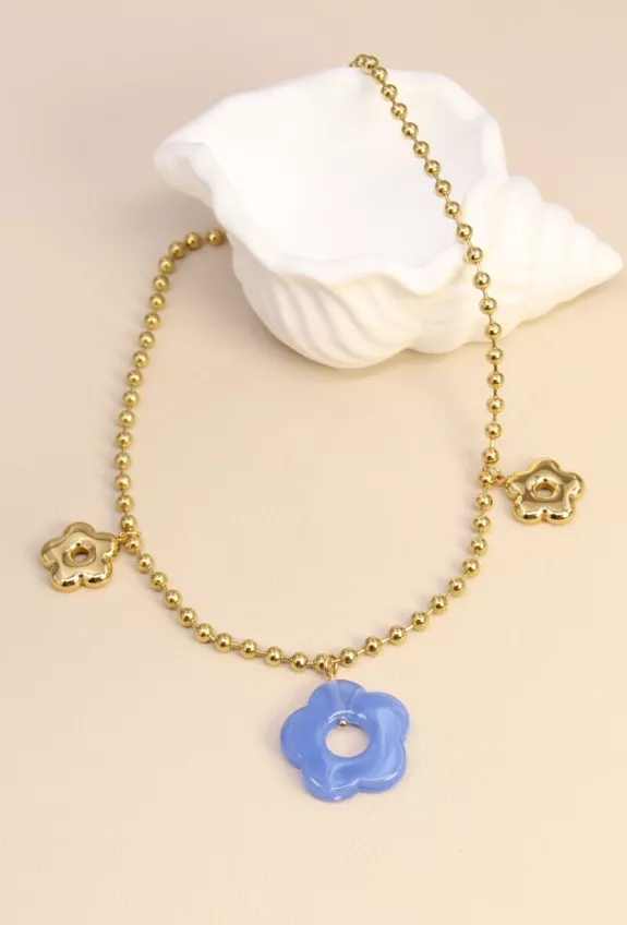 Collier Fleur Bleu.