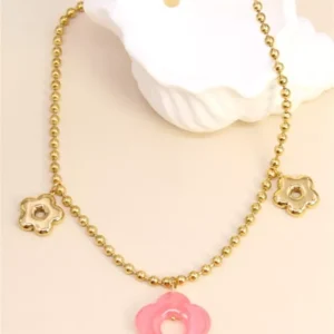 Collier Fleur Rose.