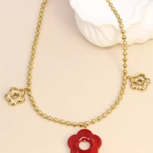 Collier Fleur Rouge.