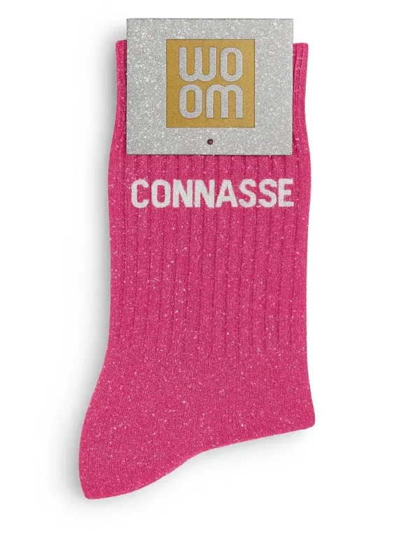 Chaussettes à Paillettes " Connasse" - Taille 36-40.