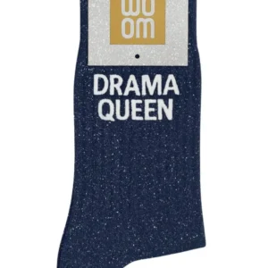Chaussettes à Paillettes « Drama Queen » Bleu Marine – Taille 36-40.