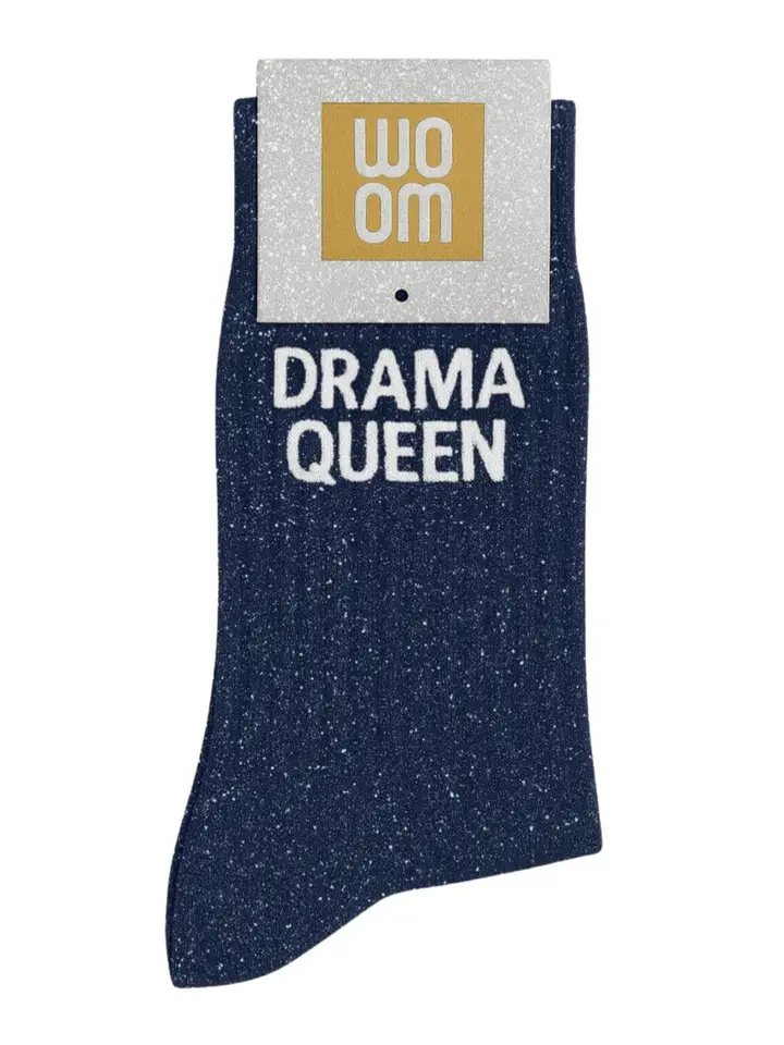 Chaussettes à Paillettes « Drama Queen » Bleu Marine – Taille 36-40.
