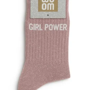 Chaussettes à Paillettes « Girl Power » Rose Gold – Taille 36-40.