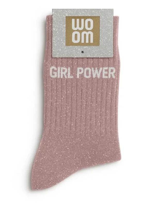 Chaussettes à Paillettes "Girl Power" Rose Gold - Taille 36-40.