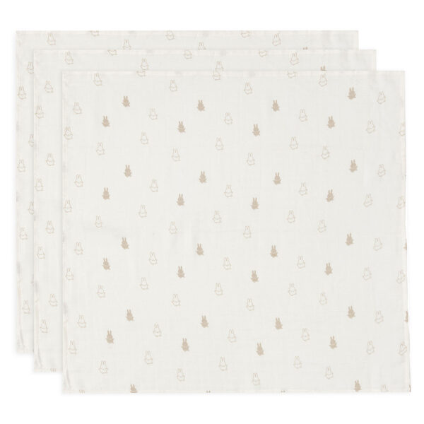 Lot de 3 Petits Langes Happy Miffy Nougat - Jollein.