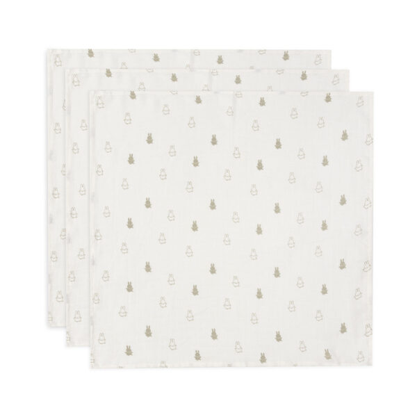 Lot de 3 Petits Langes Happy Miffy - Olive green.